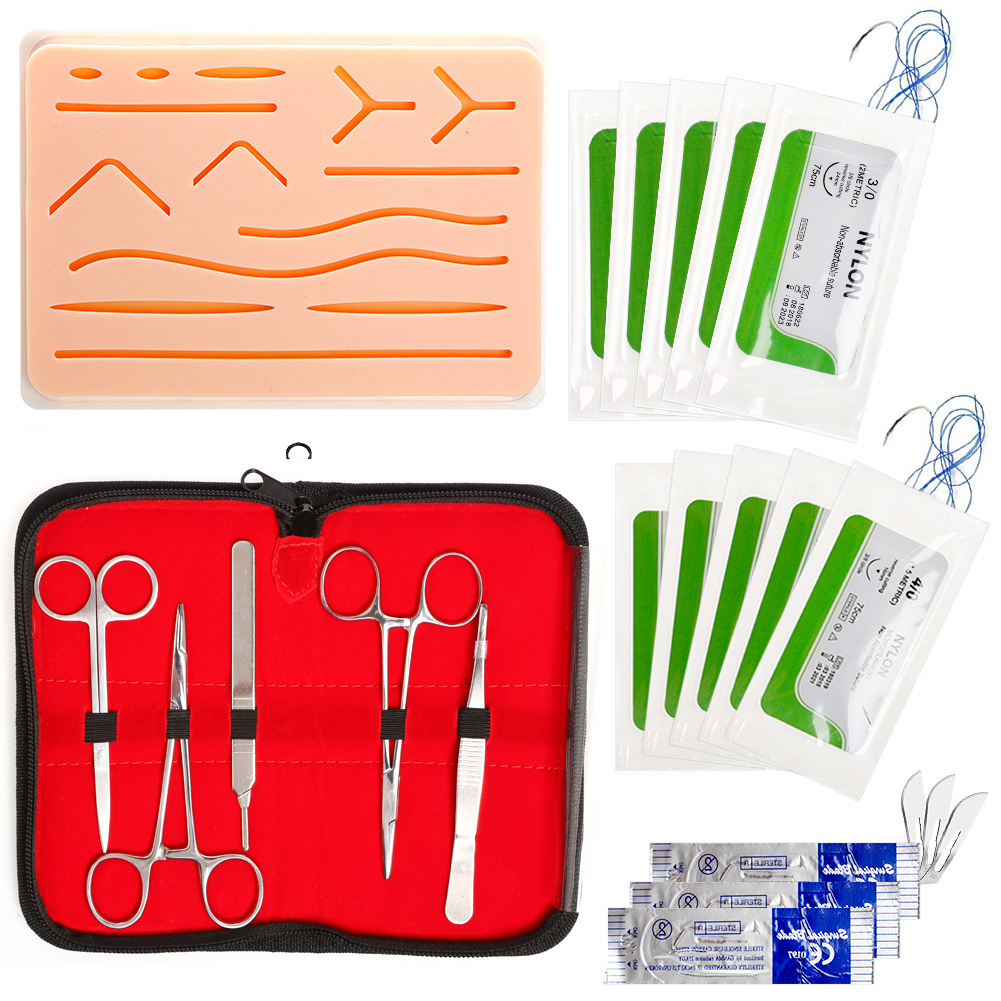 Complete Suture Practice Kit For Suture Training Realistic Human Skin Silicone Ebay