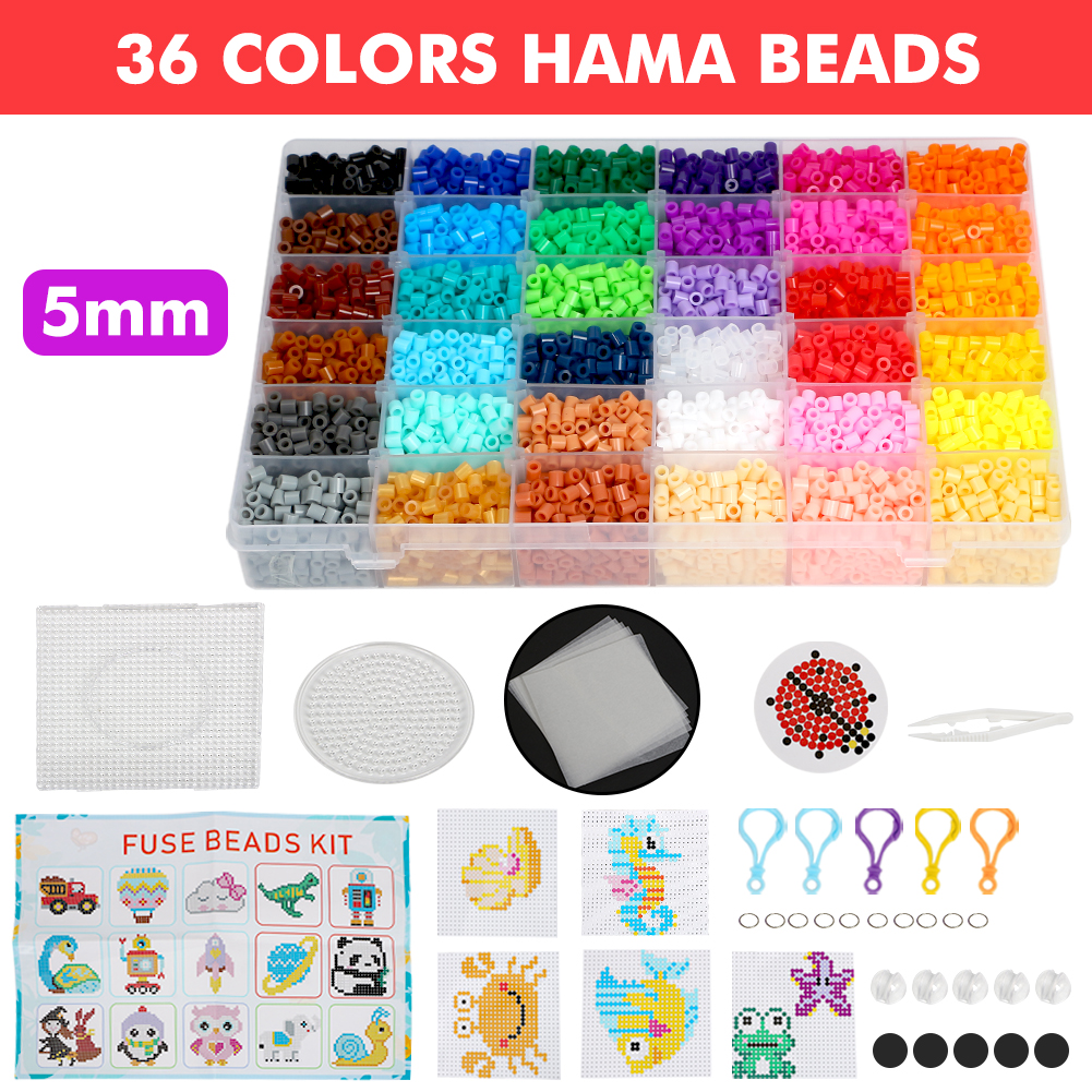 Longruner 10000, 36 Colors Fuse Beads Kit 5mm DIY Art Craft Toys