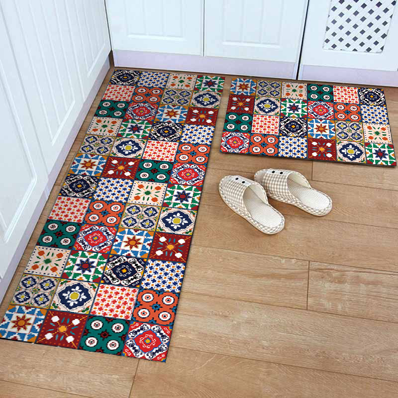 Non Slip Kitchen Floor Mat Rugs Soft Carpet Tartan Flannel Door