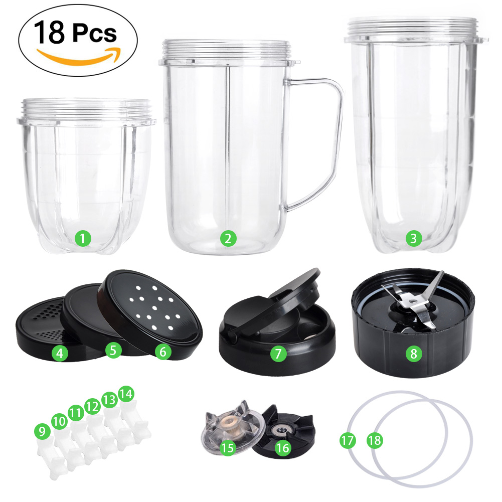 For Magic Bullet MB1001 250W Blenders Replacement Parts 18PC Cups Blade ...