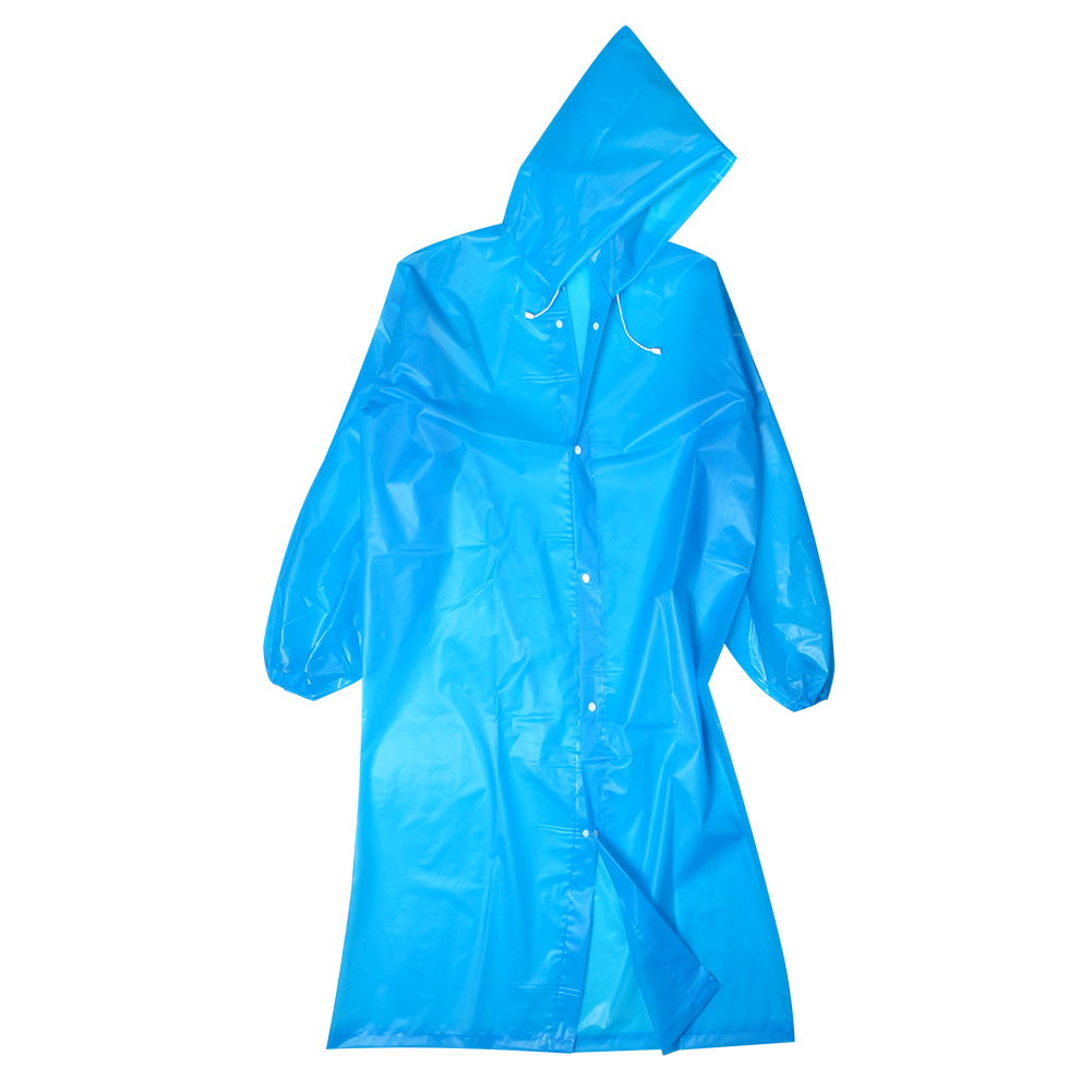 EVA Raincoat Transparent Waterproof Plastic Protective Rain Poncho Hood ...