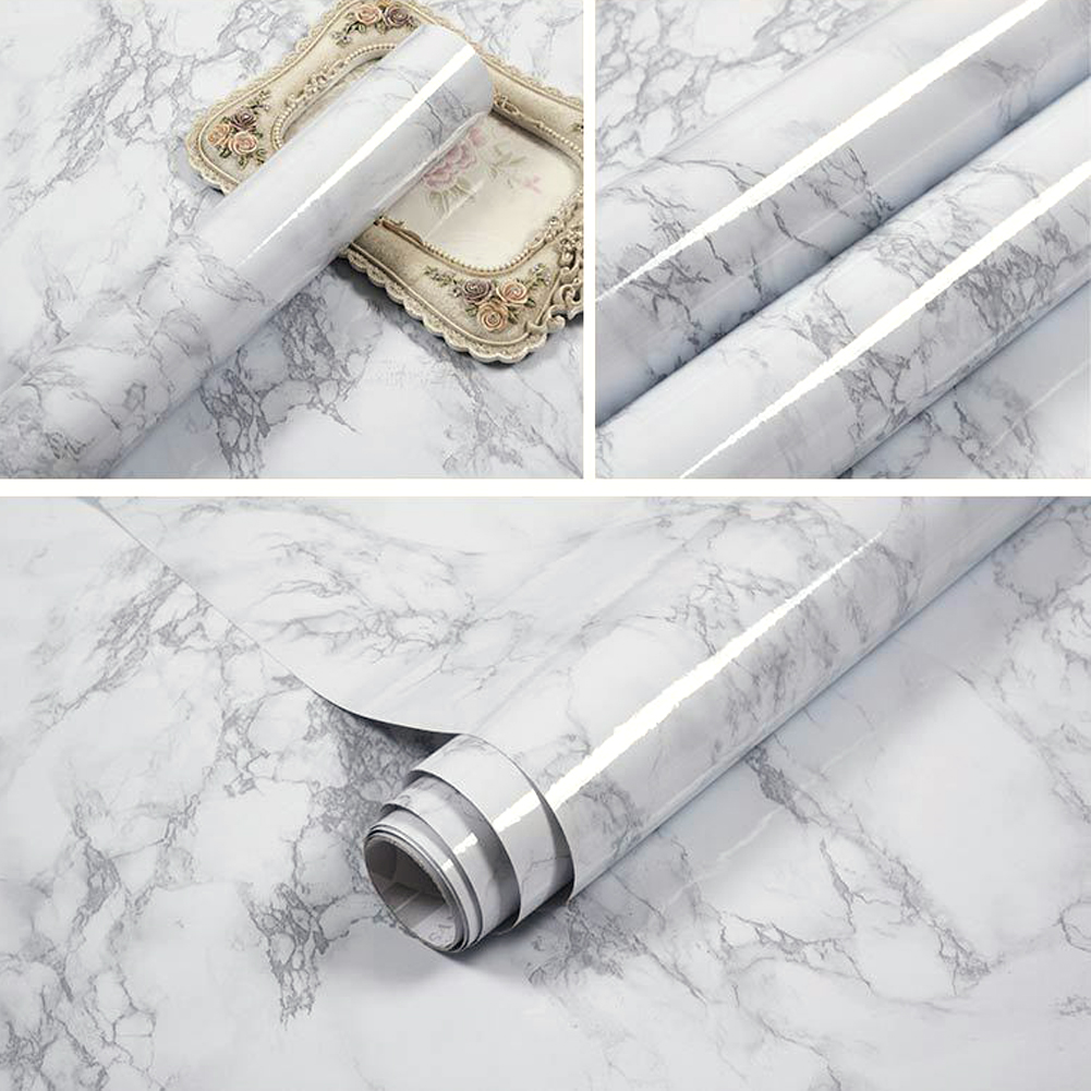 Waterproof Marble Wall Sticker Decor Roll Wall paper Self Adhesive Contact  Paper