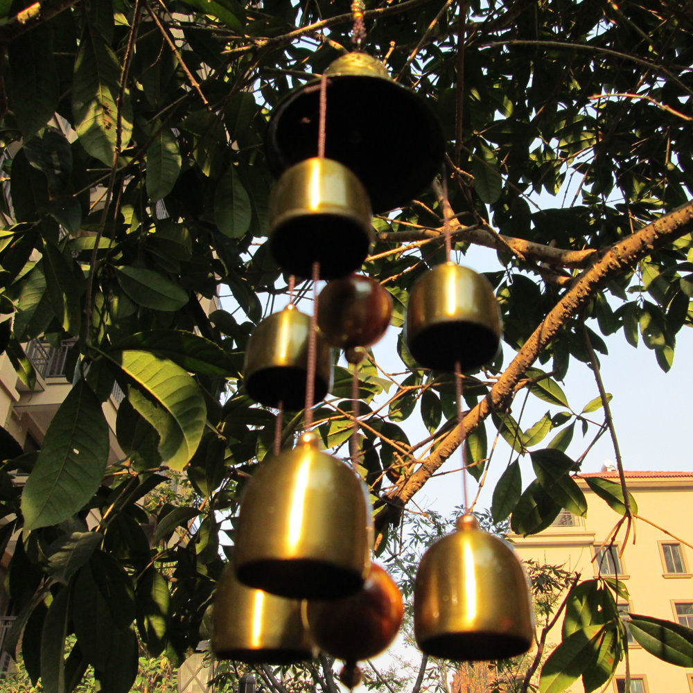 Metal Wind Chimes 6 Copper Bells Outdoor Yard Garden Hanging Ornament Feng Shui