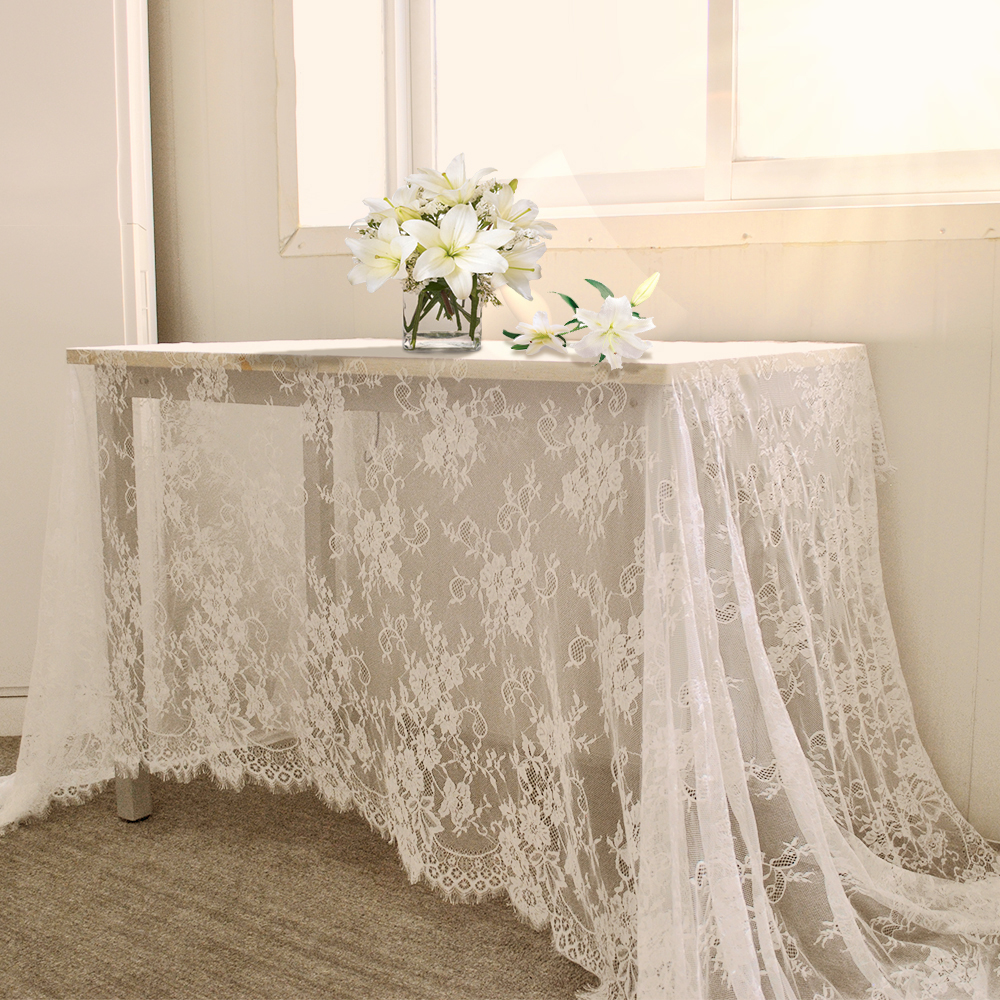 White Vintage Lace Tablecloth Wedding Party Valentines Day