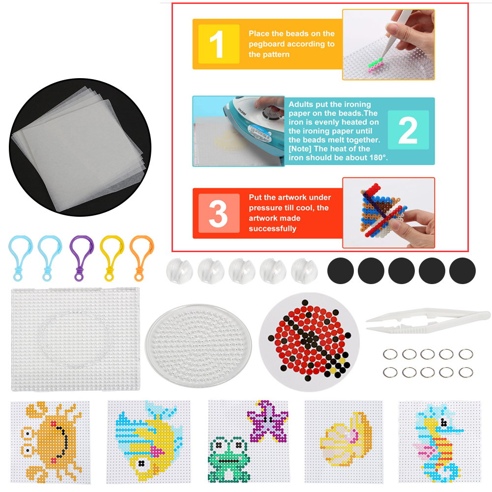 5MM Kids Hama Beads Perler Beads Box Set Fancy 3600pcs DIY Educational Toys