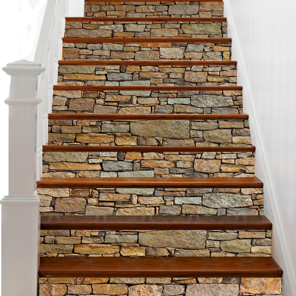 3D Brick wall Stairway Decoration Adhesive Vinyl Stair Riser Panels