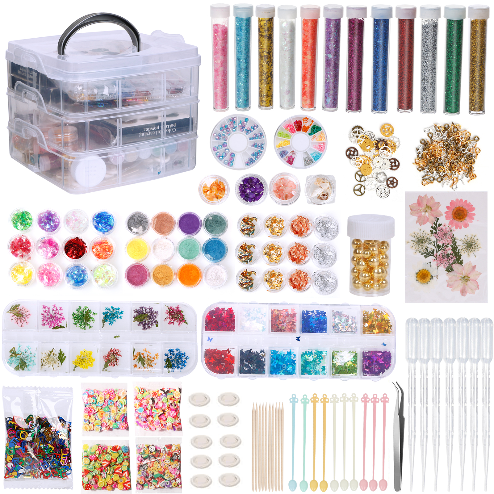 Resin Accessories Decoration Kit 203 Pack DIY Resin Jewelry Making